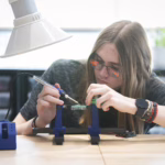 Solan Homestead ’27 works in the Lux Lab