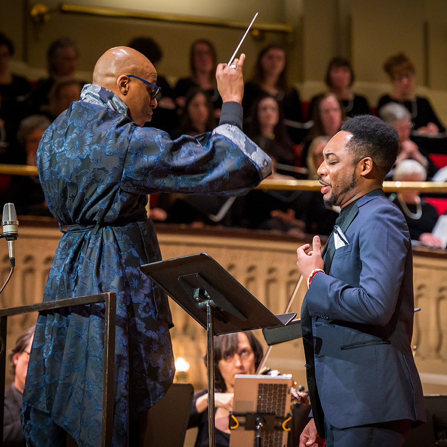 Conductor Cailin Marcel Manson and baritone Makel Reed