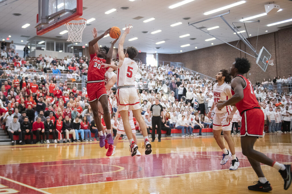 Clark University men's basketball team plays WPI in 2025 NEWMAC championship game