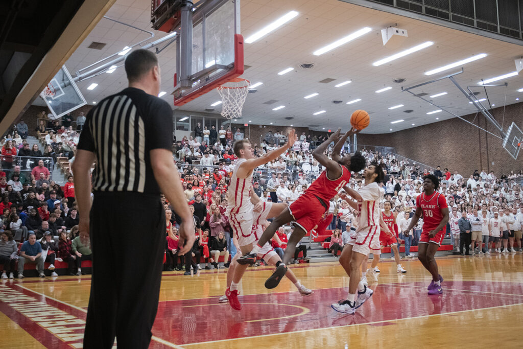 Clark University men's basketball team plays WPI in 2025 NEWMAC championship game