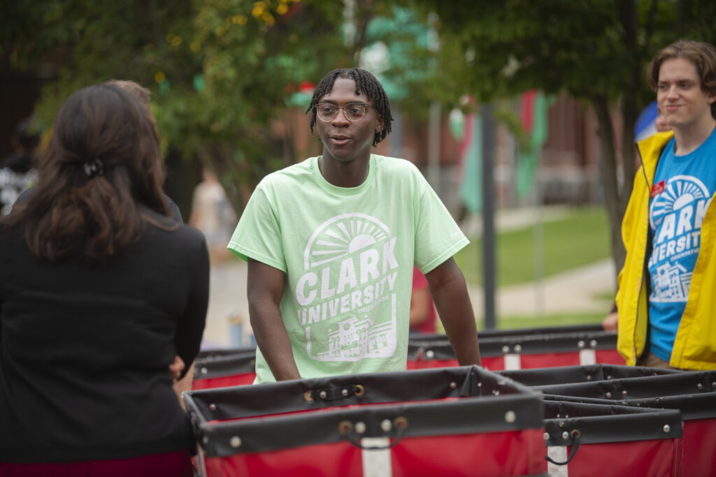 student on move-in day