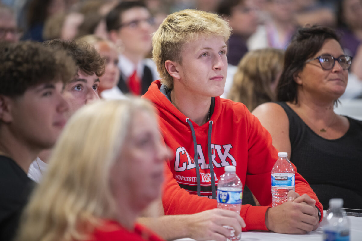 student sitting at table