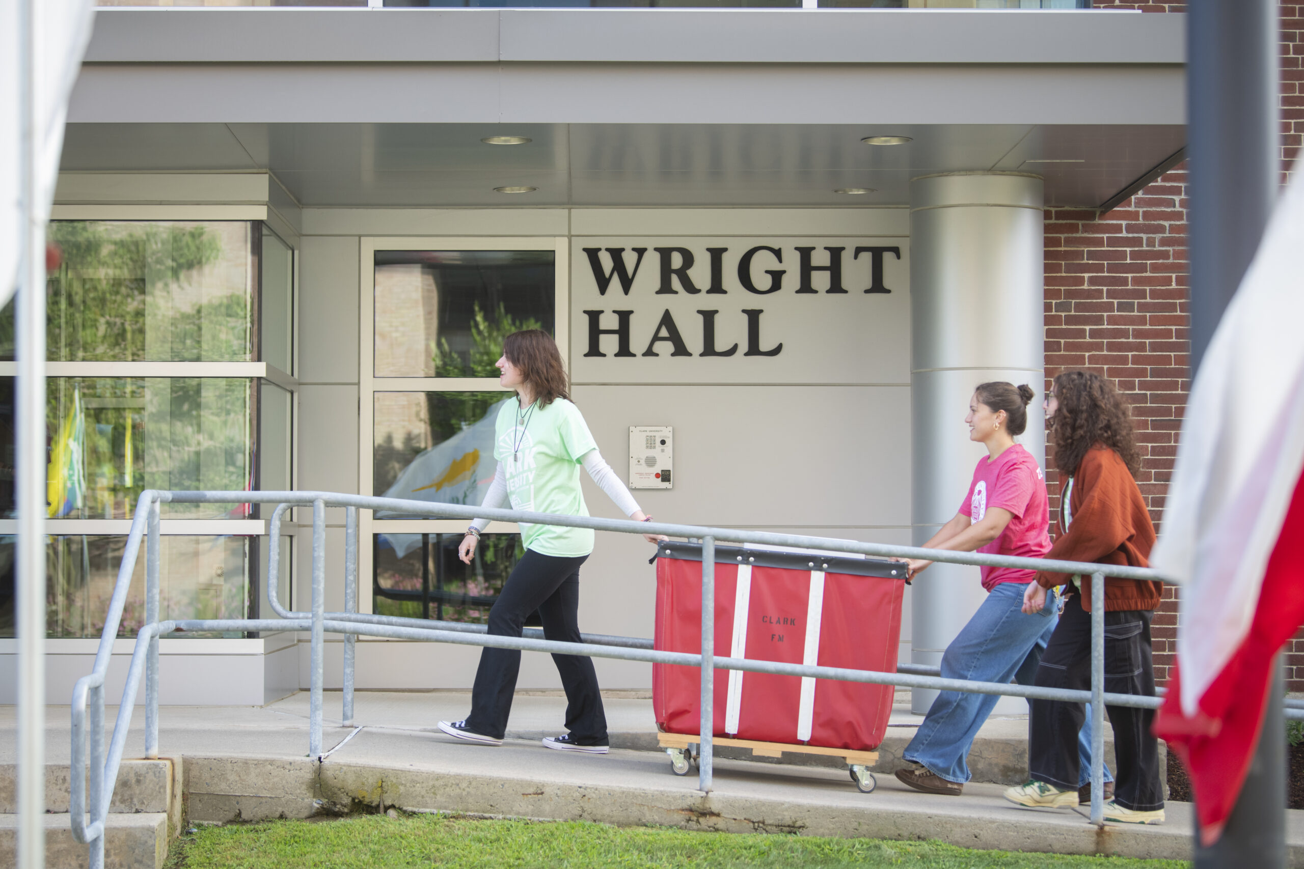 people move bin into residence hall
