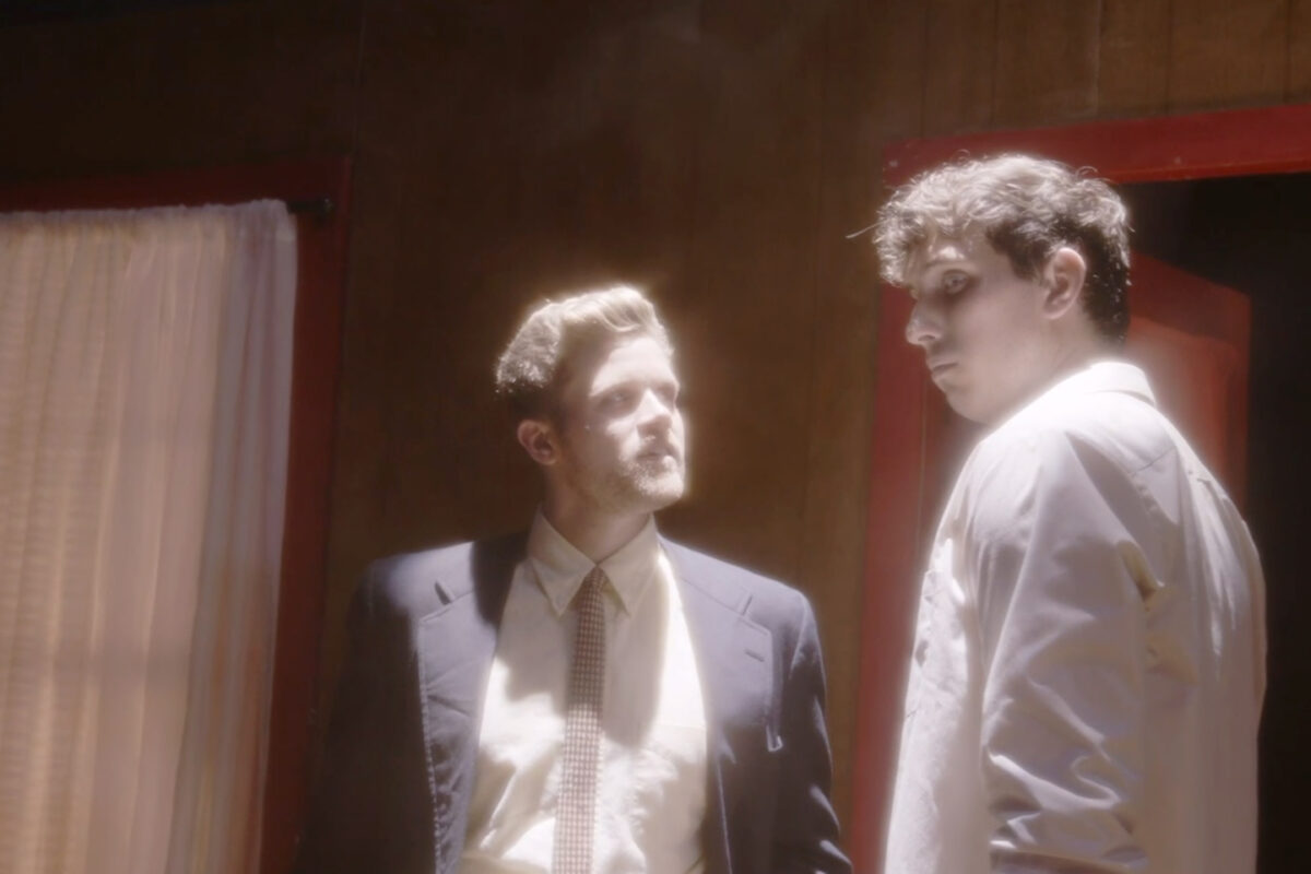 Lukas Pappenfusscline and Tyler Bouque in a scene from John Aylward's 