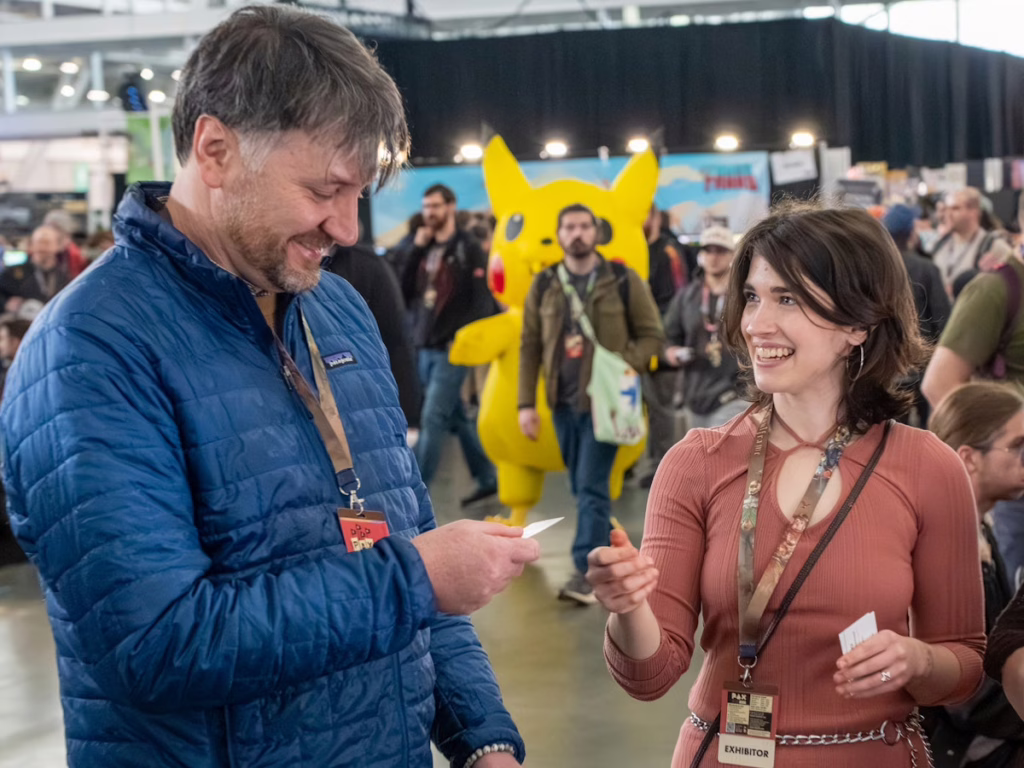 games made by Clark students on exhibit at convention