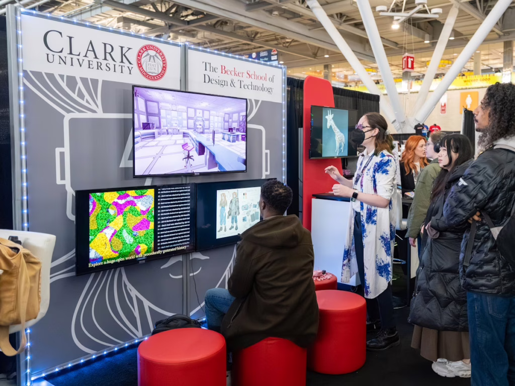 games made by Clark students on exhibit at convention