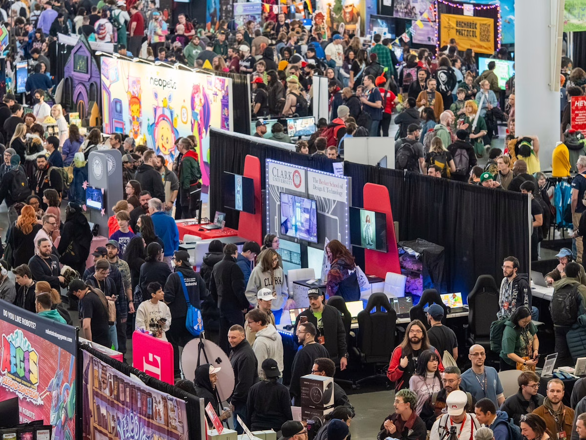 games made by Clark students on exhibit at convention