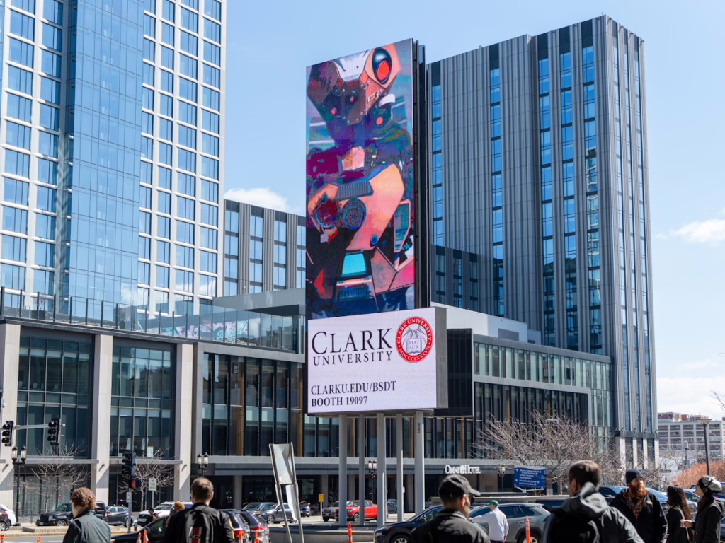 games made by Clark students on exhibit at convention