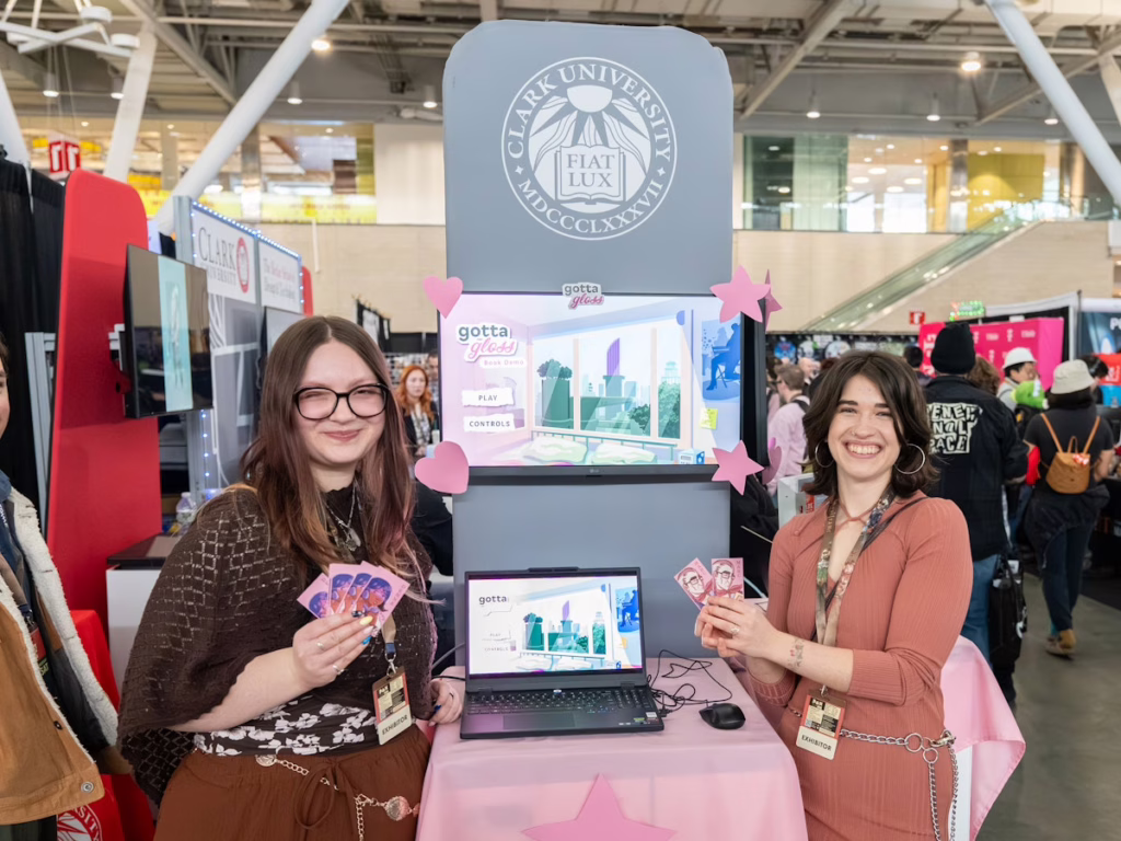 games made by Clark students on exhibit at convention