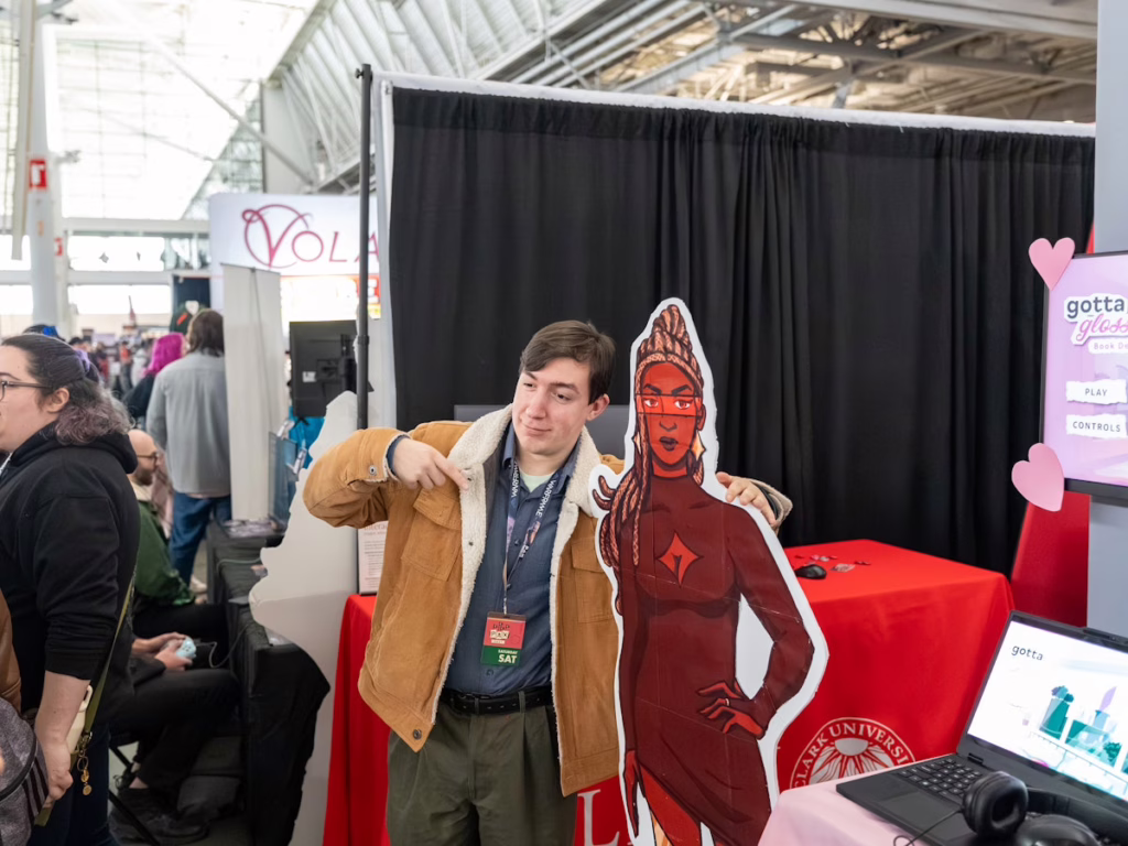 games made by Clark students on exhibit at convention