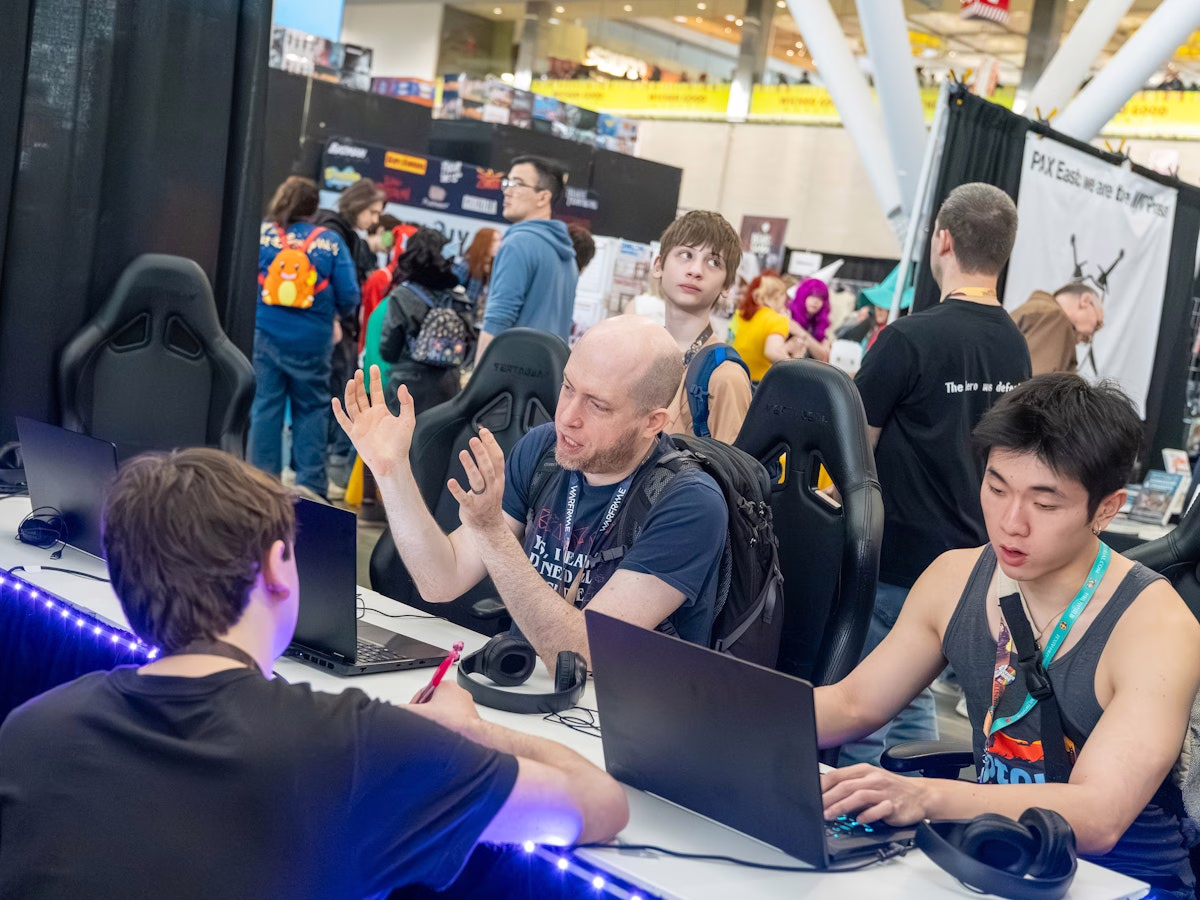 games made by Clark students on exhibit at convention