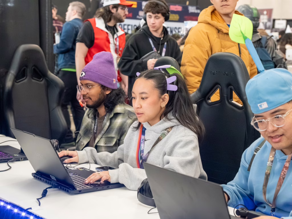 games made by Clark students on exhibit at convention