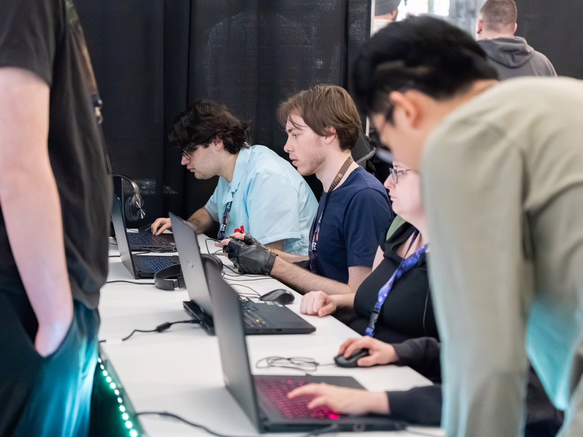 games made by Clark students on exhibit at convention