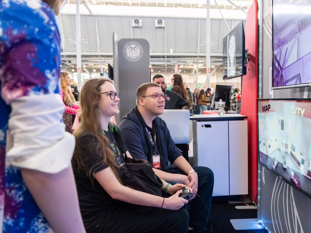 games made by Clark students on exhibit at convention