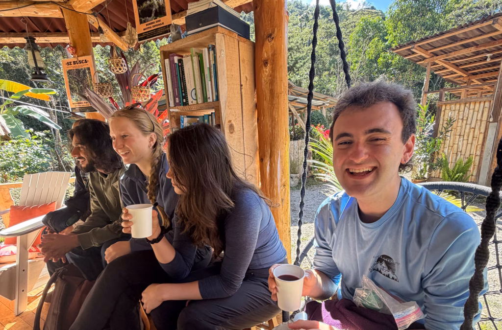 Zach laughing with his fellow students in Peru