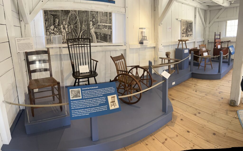 Clark students curated a historic char exhibit at Old Sturbridge Village.