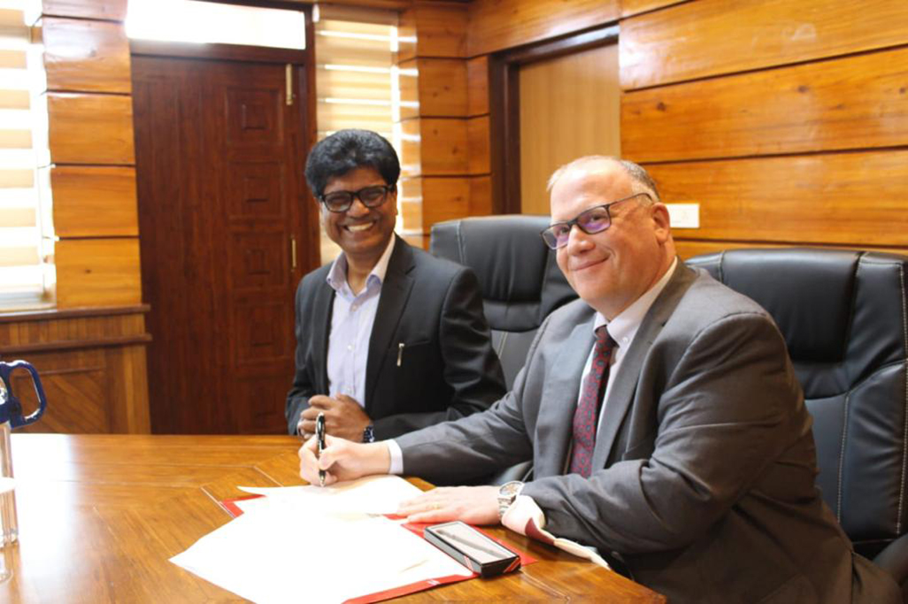 School of Management Dean Alan Eisner and DP Goyal, professor and director of IIM Shillong.