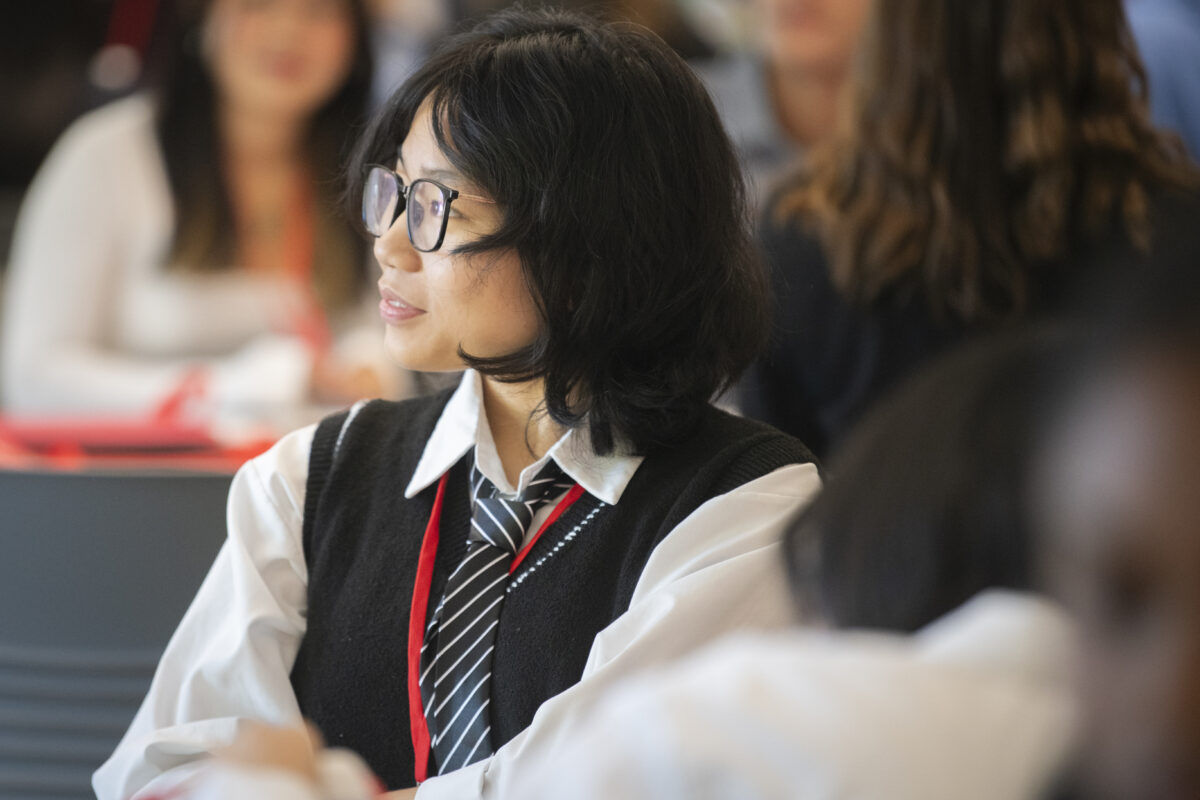 student sitting in chair