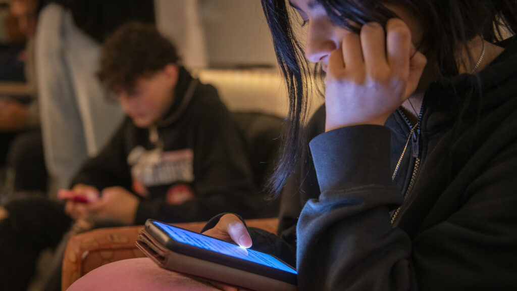 Southbridge High School students use the MI PEACE app