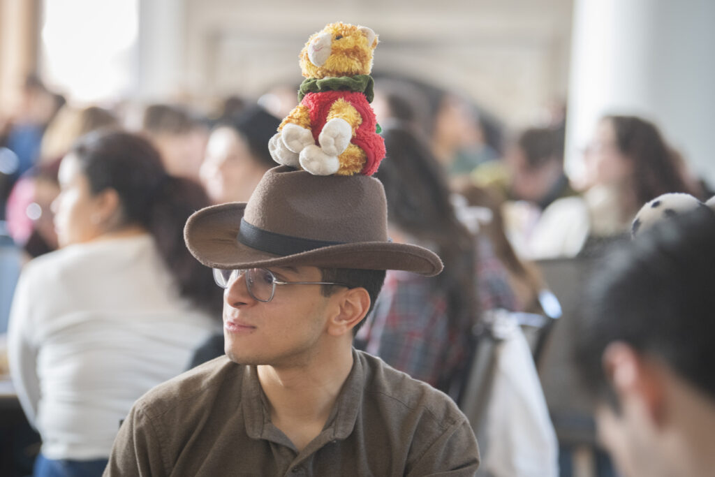 student wearing cowboy hat