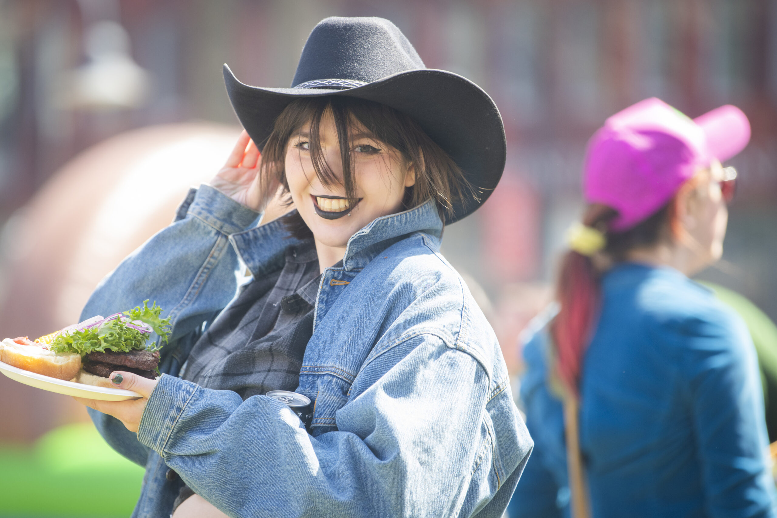 student wearing cowboy hat