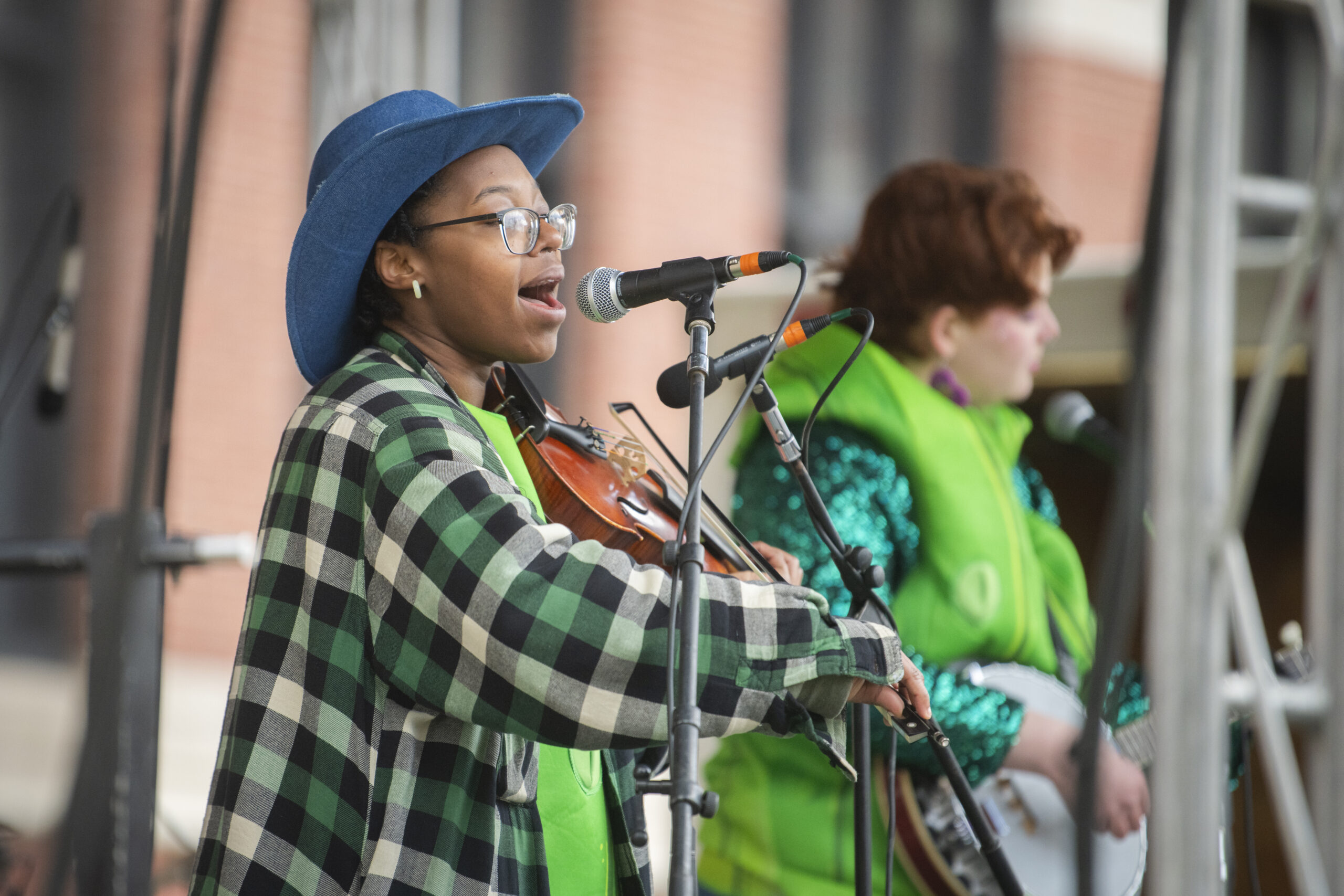 band performs on stage