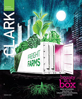 Cover of the Spring 2016 Clark magazine