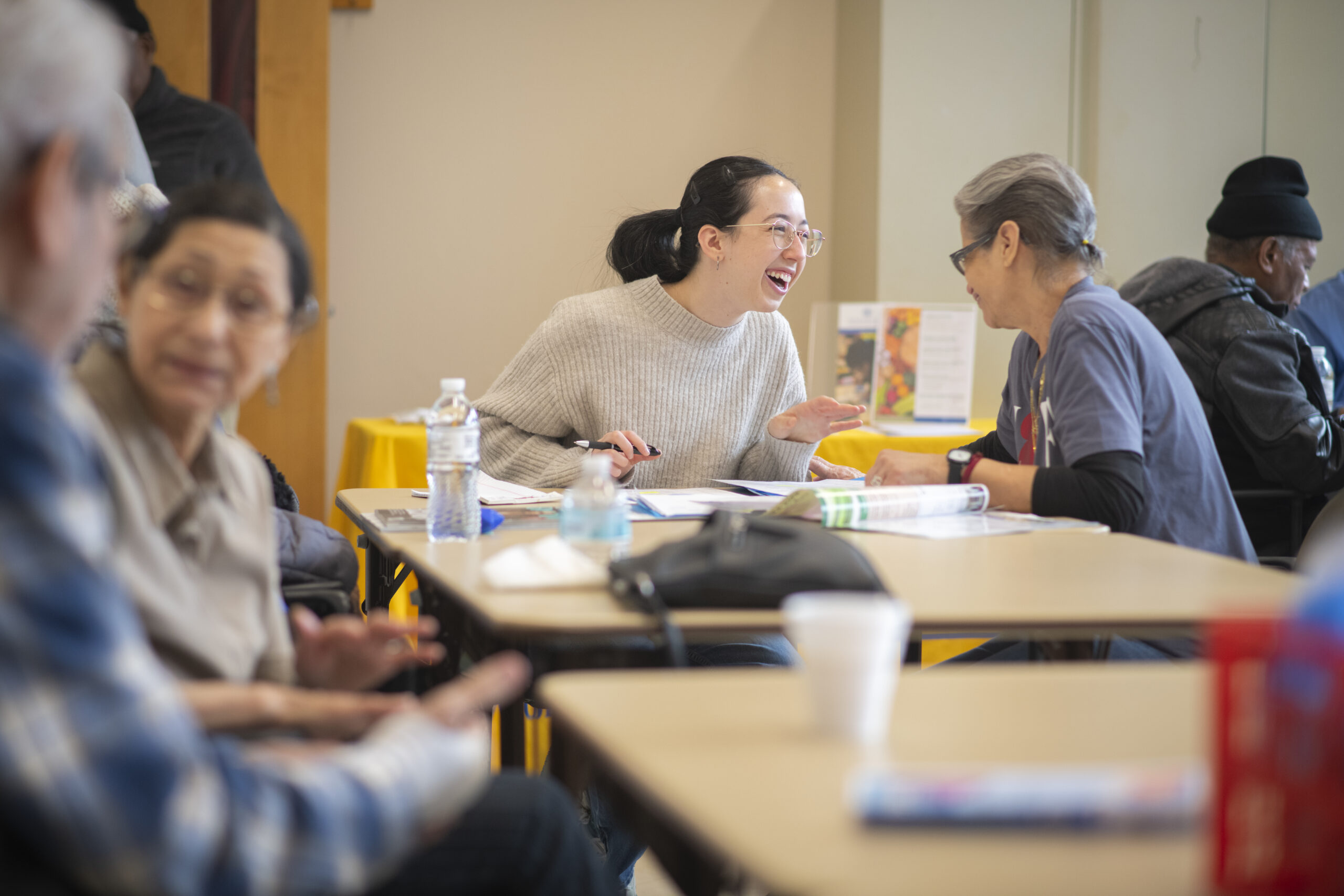 A student in MPA 3011 volunteers at the Worcester Senior Center.