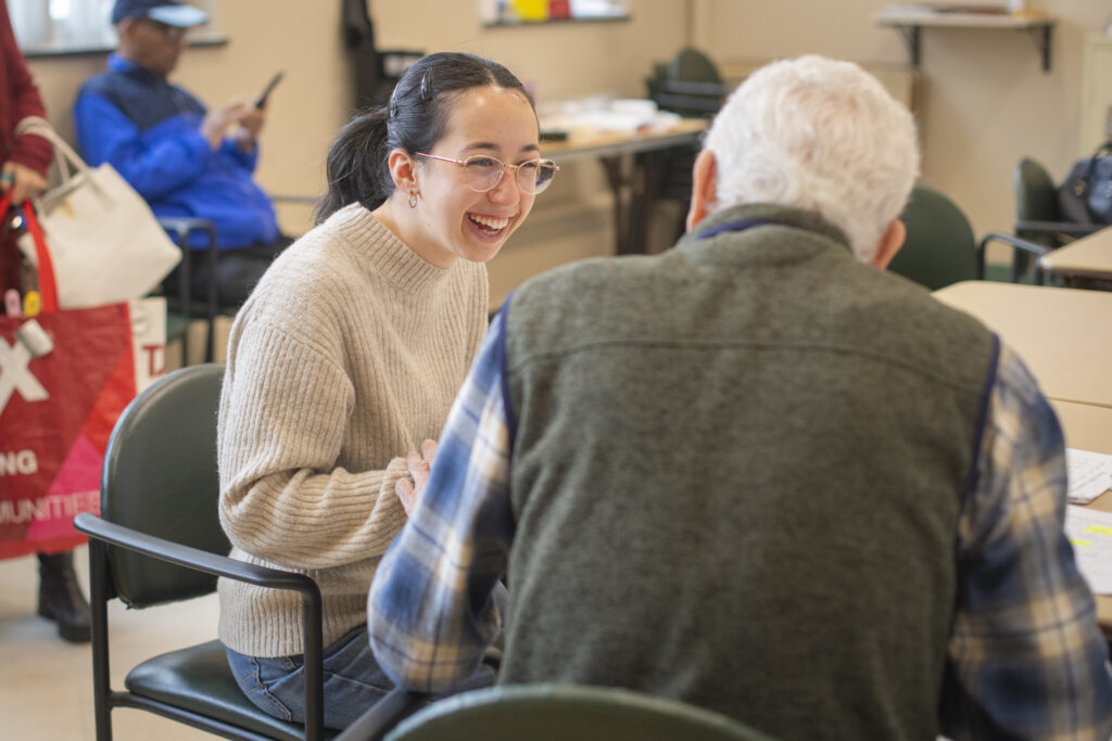 A student in MPA 3011 volunteers at the Worcester Senior Center.