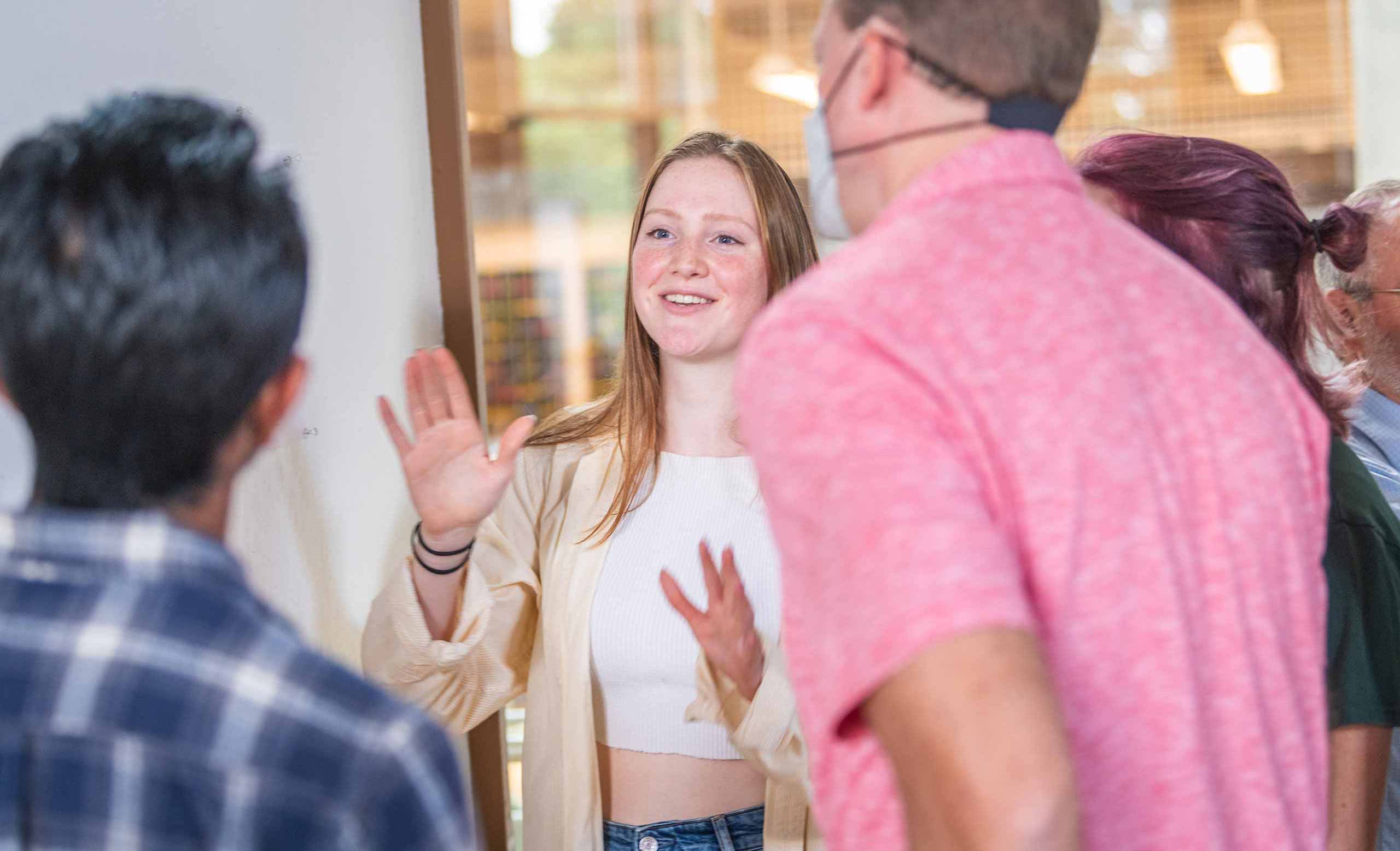A student presents their work during the 2023 STEM Summer Workshop presentations