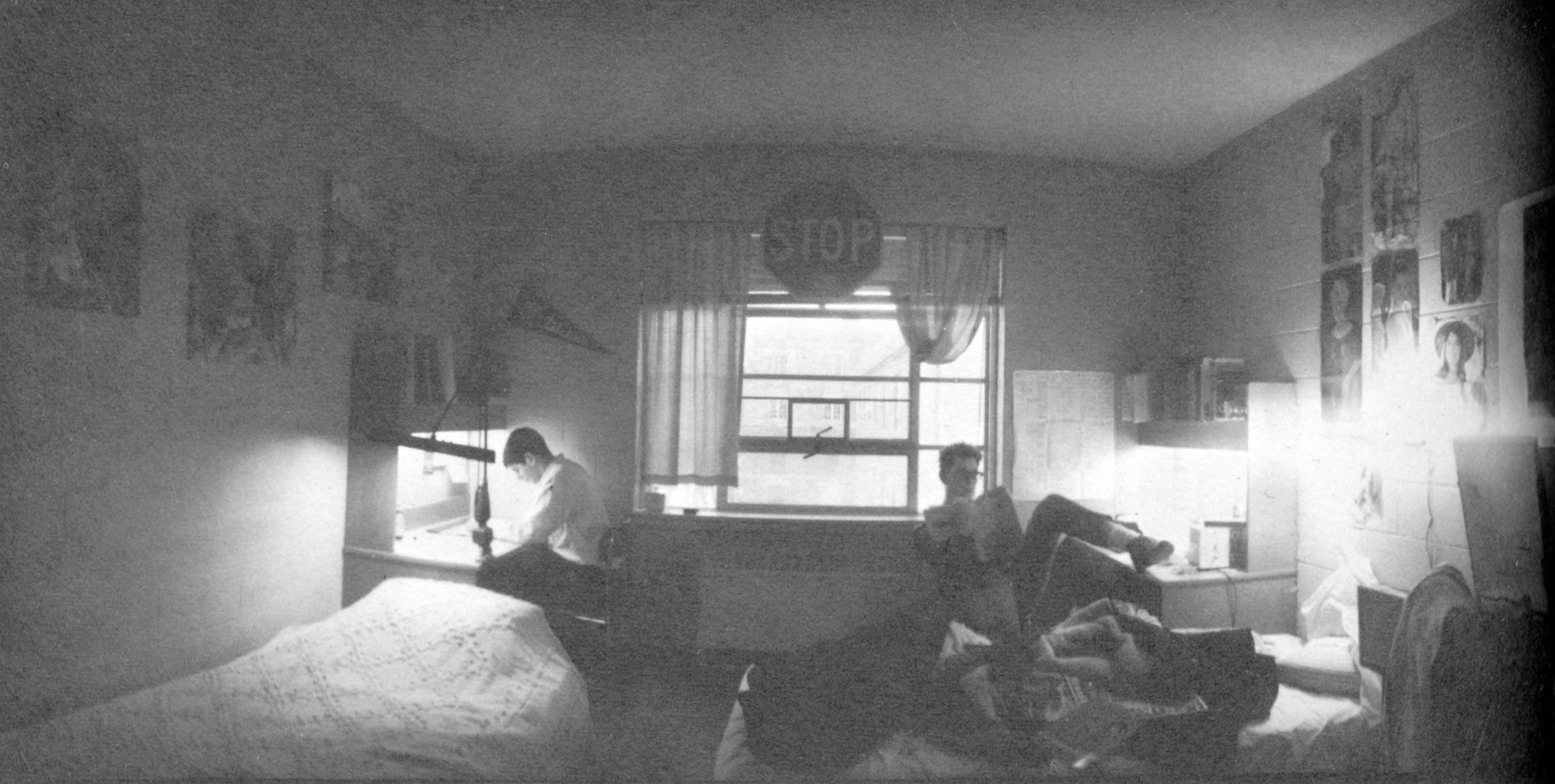 Studying in the dorm, 1964