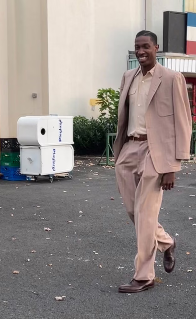 student dressed in 50s-style clothes