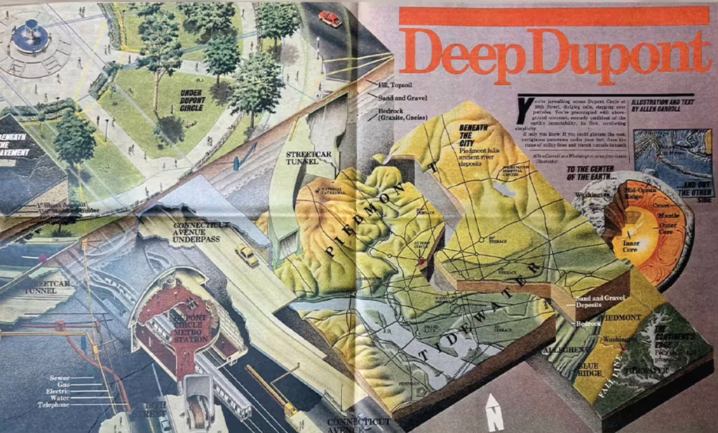 Washington Post print map of "Deep Dupont," showing what is underground.