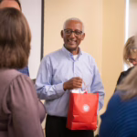 Dr. Teferi Abate speaks with Clark faculty