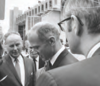 Above: Buzz Aldrin helped cut the ribbon on Clark University's new Robert Hutchings Goddard Library