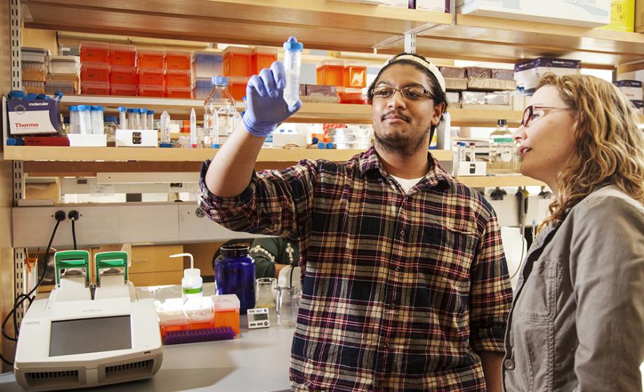 Amiel Jaggernauth ’18 climbs the spiralian staircase to a biotech career