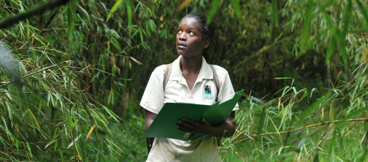 Bernadette Arakwiye, Clark University, doing field work in Rwanda