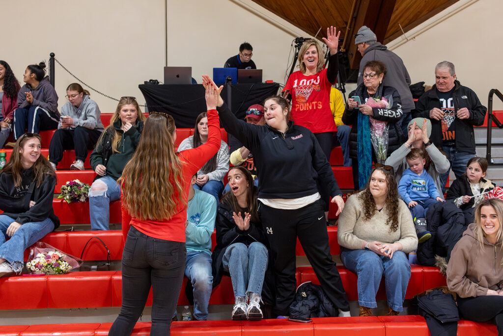 1,000-point basketball scorers celebration