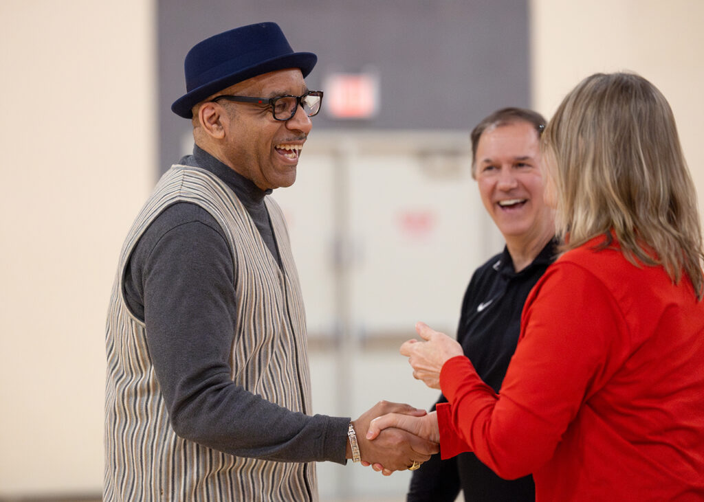 1,000-point basketball scorers celebration