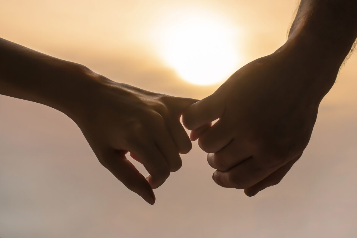 couple holding hands