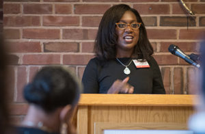 Sheree Marlowe speaking to audience
