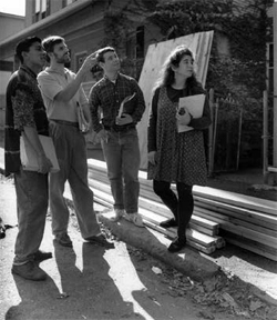 David Angel (with beard) teaching an urban geography course in the late 1980s.