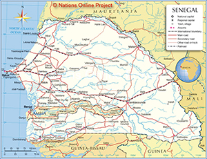 map of Senegal