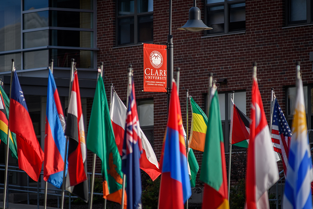 international flags on campu