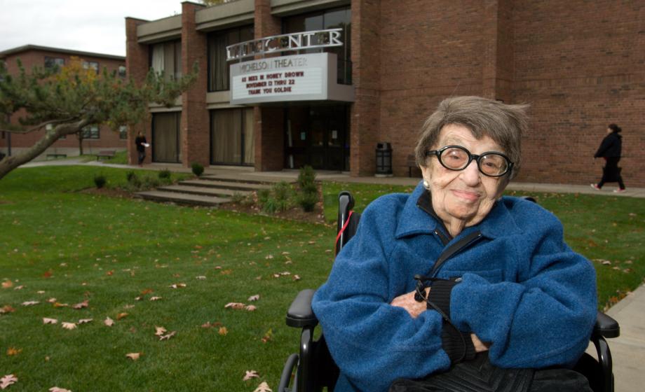 Goldie Michelson, M.A. ’36, is Clark’s marquee name, nation’s oldest person