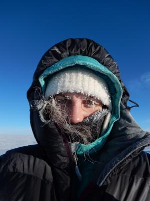 Ashley York wrapped in winter gear