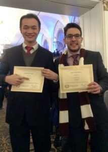 Pingzhen Hu ’16 (left) and Doga Bilgin ’16 were both awarded Outstanding Delegate in the Science and Technology Committee