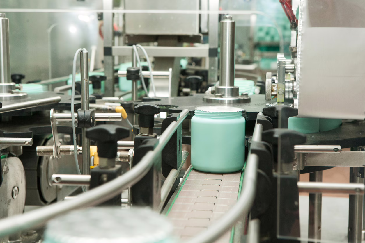 cosmetic item in factory production equipment
