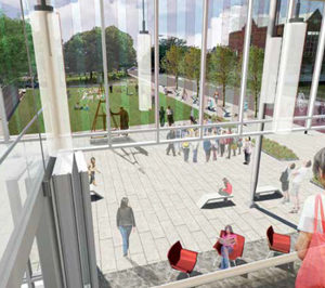 The Shaich Family Alumni and Student Engagement Center interior model