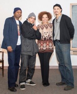 Prof. Rogers (far left) poses with panelists (from left to right) REC McBride, Cosby and Habana Hafner